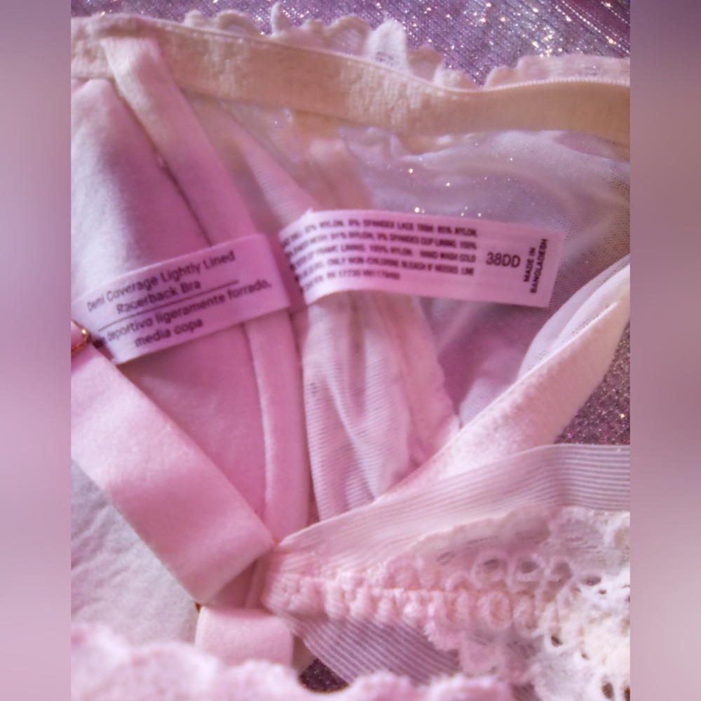 #258ππΌ2 - Women's/Teens White π€ Bra's "1 Plain & 1 Lace" - Picture 4 of 7